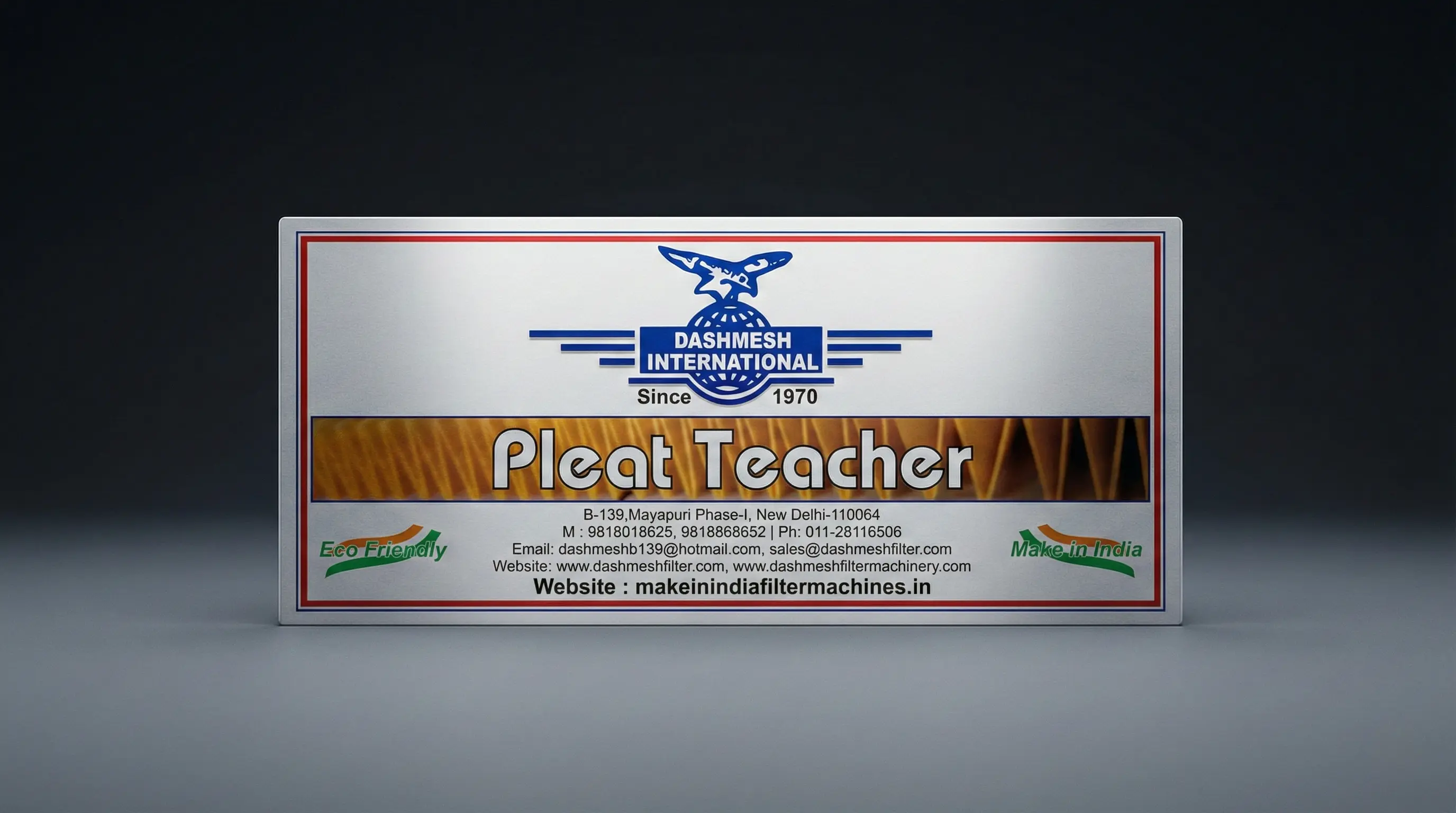 PLEAT TEACHER® Trademark - Advanced industrial filtration and pleating technology by Dashmesh International